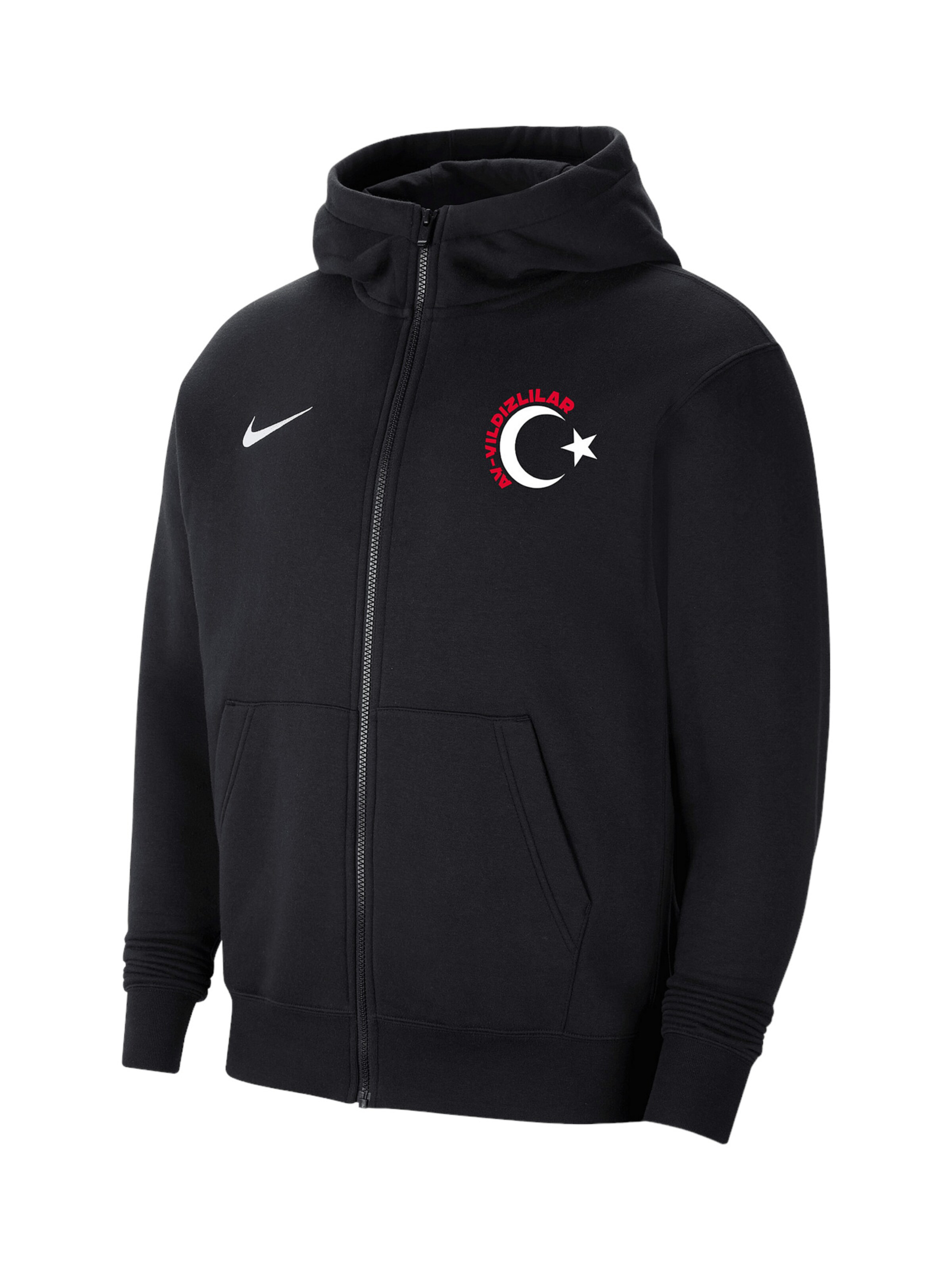 NIKE Sportsweatjacke in Schwarz: Vorderseite