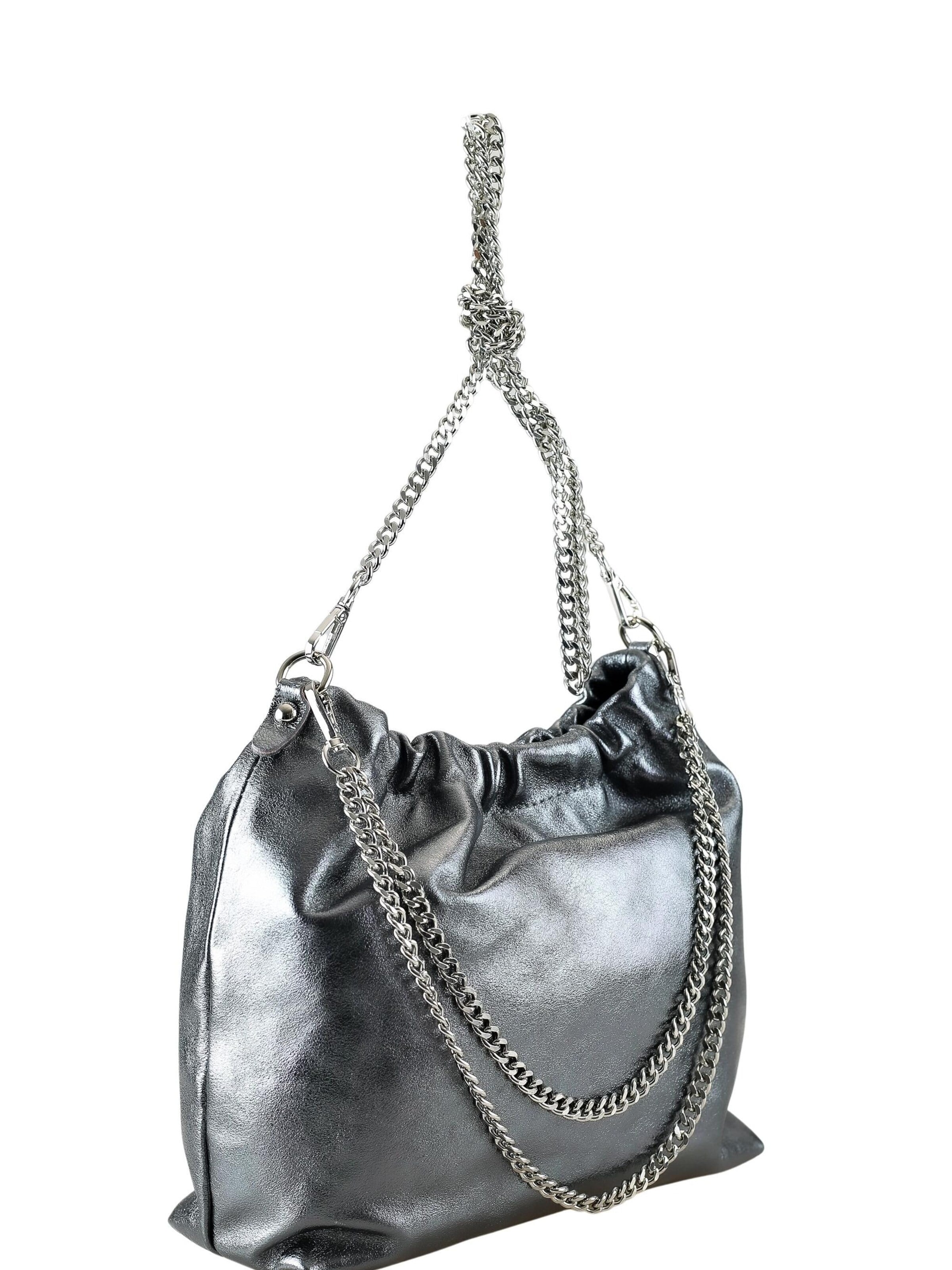 COLLEZIONE ALESSANDRO Crossbody Bag 'Chicca' in Silver: front