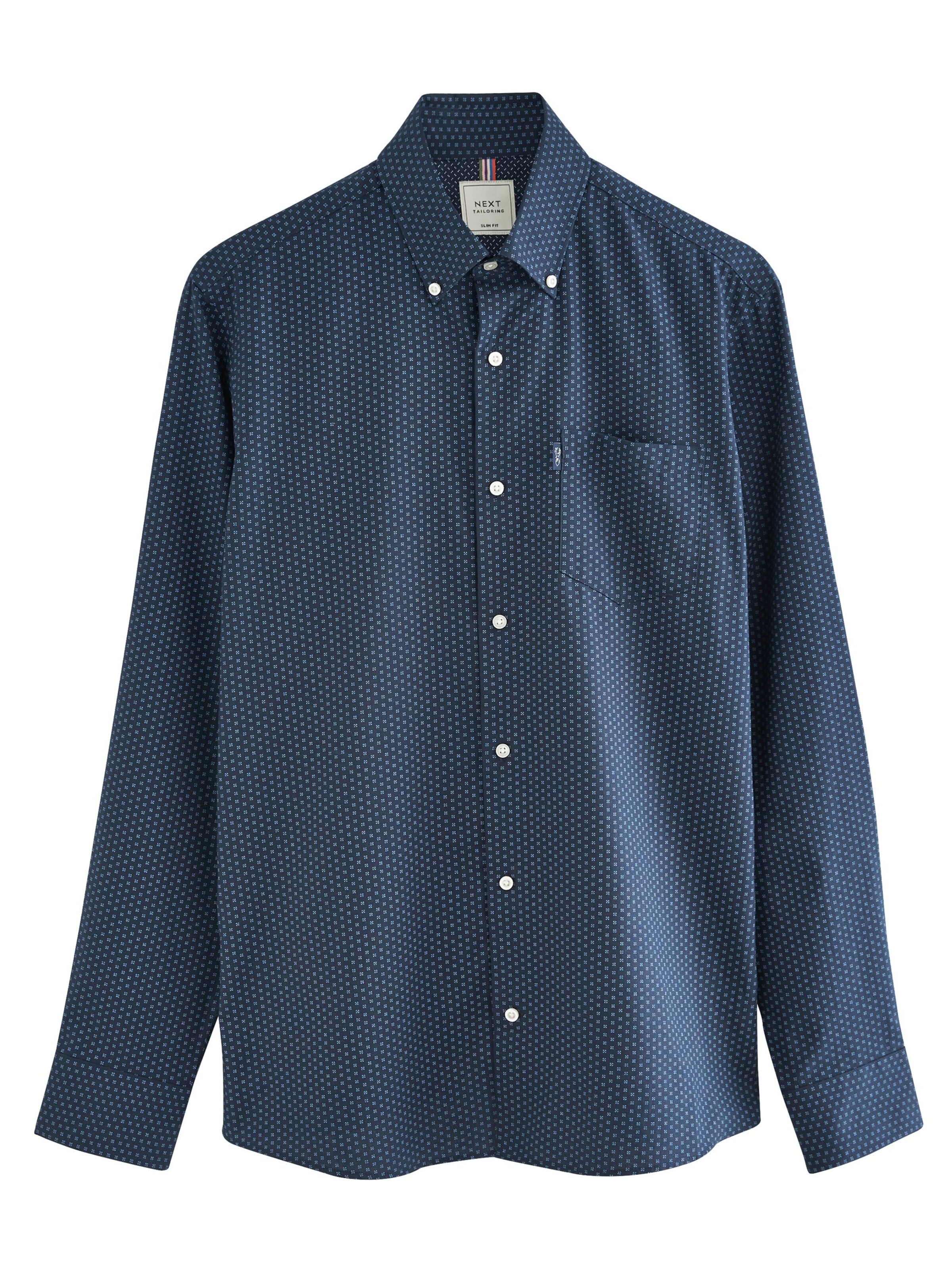Next Slim fit Overhemd in Blauw: voorkant