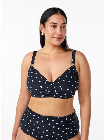 Swim by Zizzi Balconette Bikini top in Black: front
