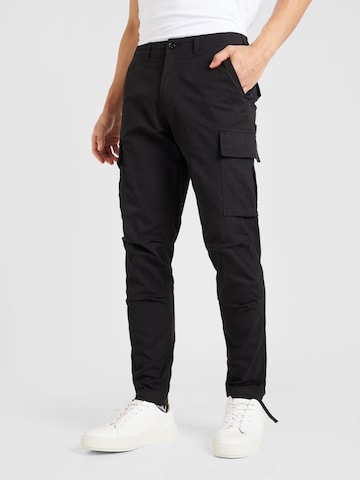 JACK & JONES Tapered Cargobukser 'Ace Tucker' i sort: forside