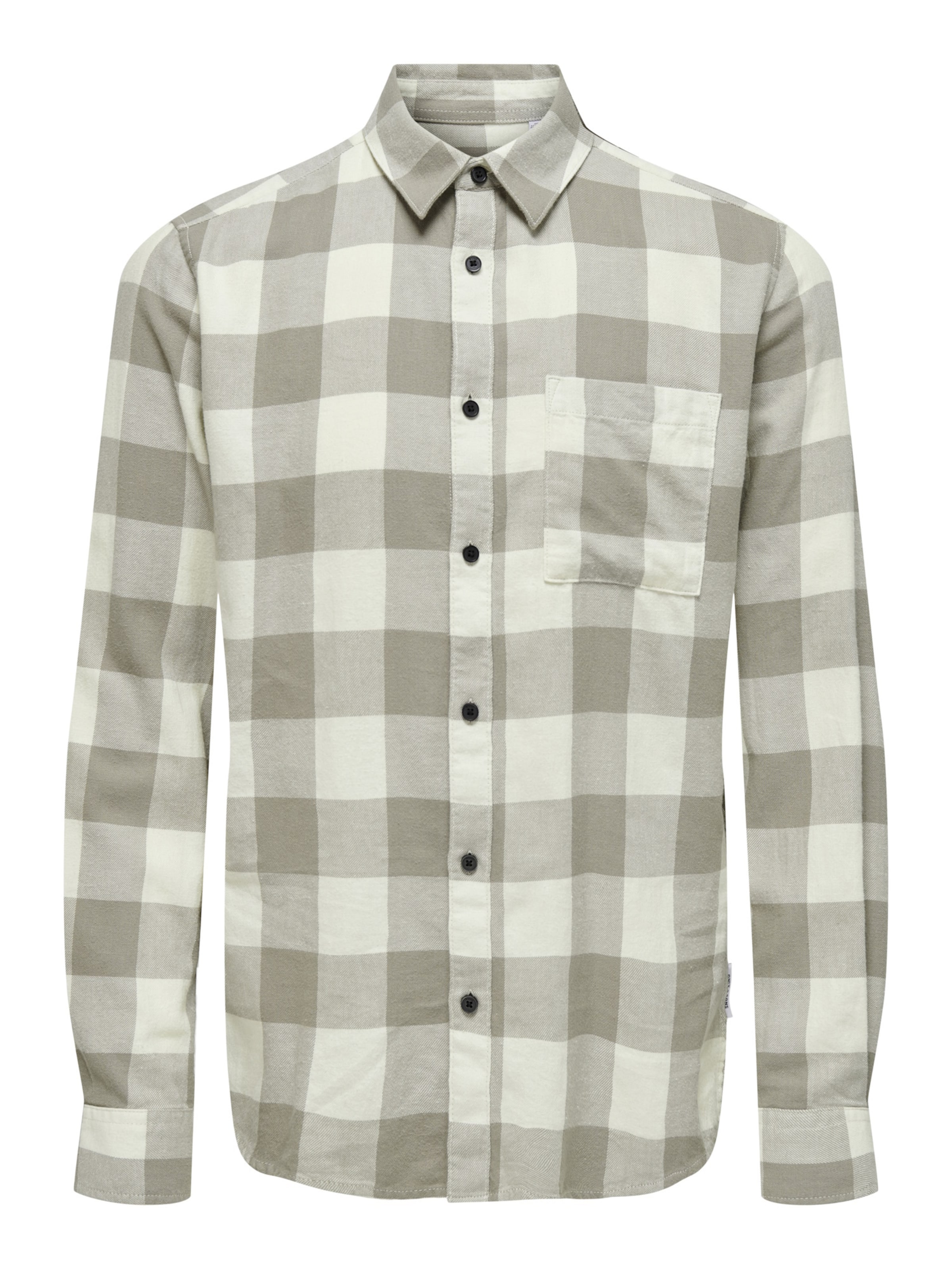 Only & Sons Slim fit Overhemd in Grijs: voorkant