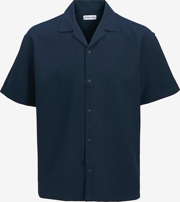 Jack & Jones Plus - Camisa 'JJGLOBAL' em azul: frente