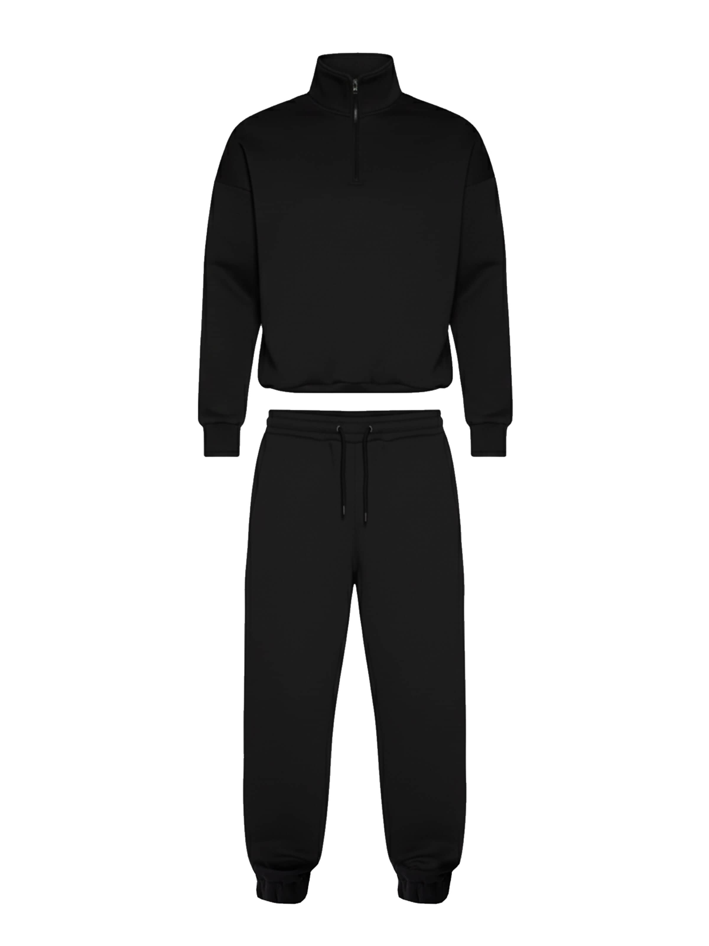 cut my fashion Tracksuit 'Paulius' in Black: front