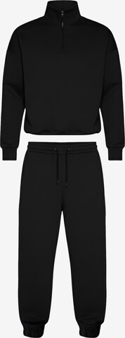 cut my fashion Tracksuit 'Paulius' in Black: front