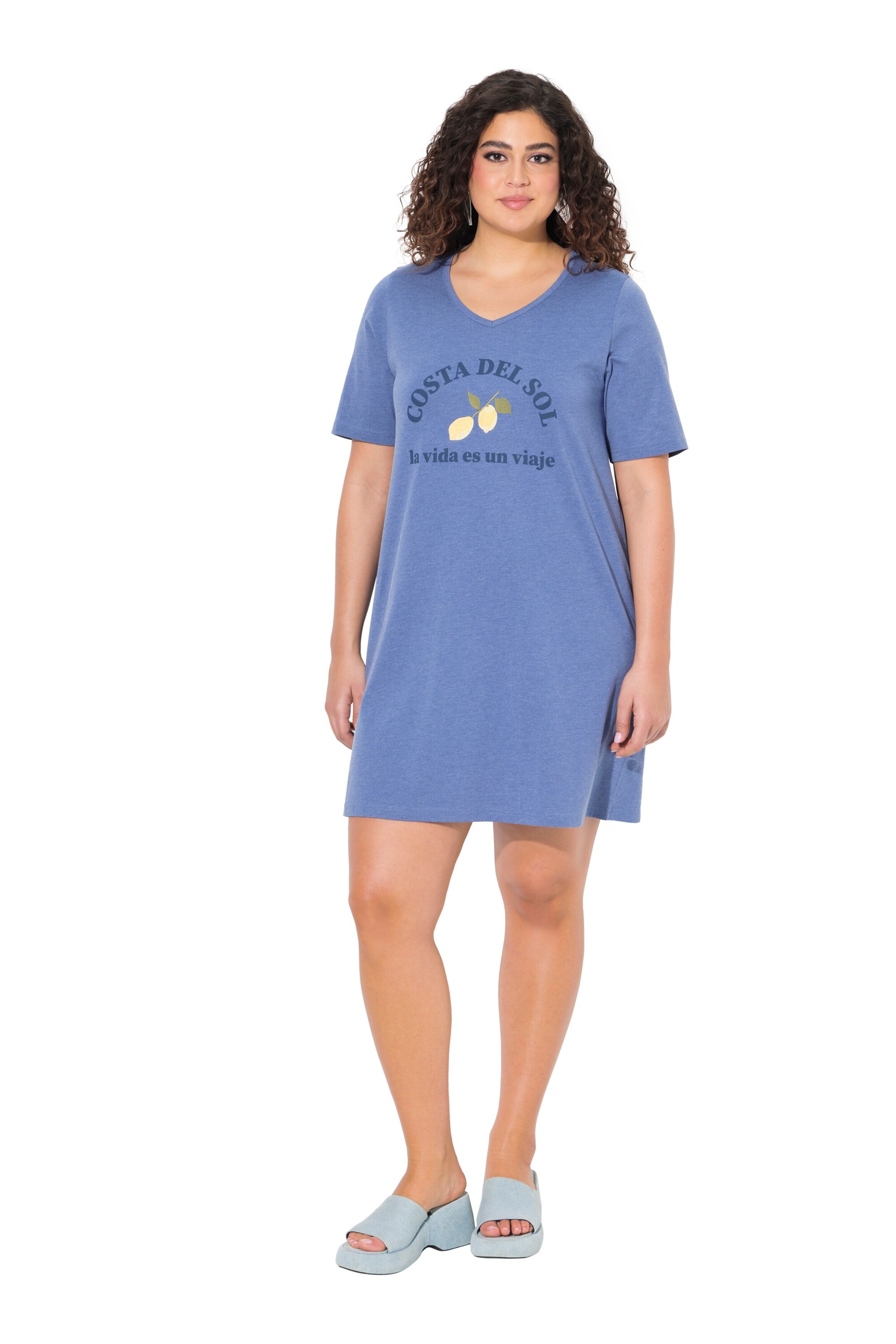 Ulla Popken Jurk in Blauw: voorkant