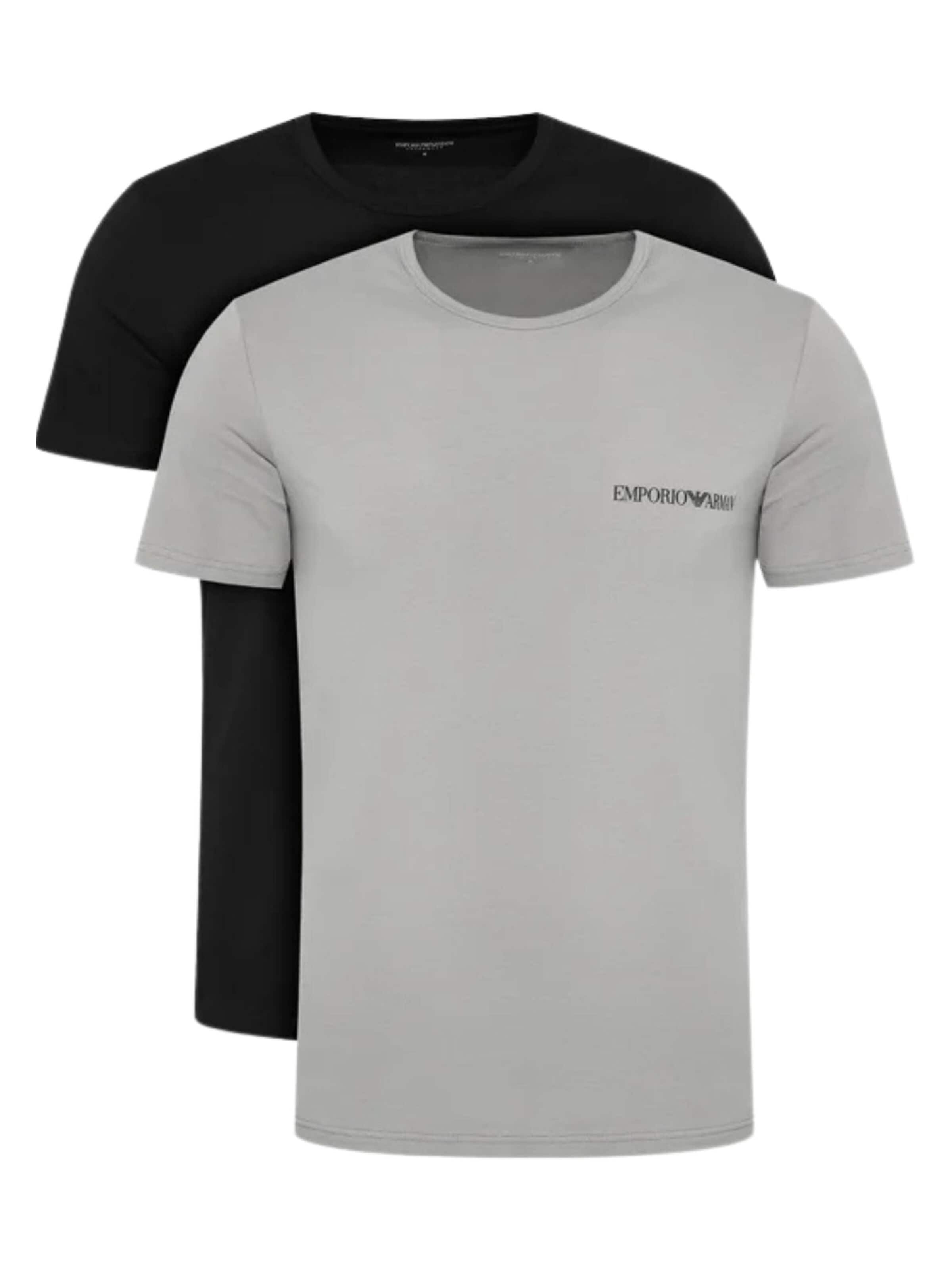 Maillot de corps 'Men's 2 Pack Stretch Crew Neck T-Shirt with Logo' Emporio Armani en gris : devant
