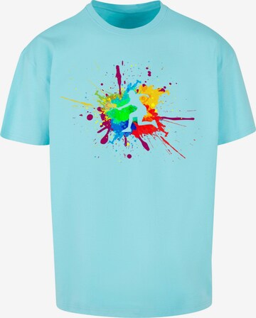 Merchcode Shirt 'Color Splash Player' in Blauw: voorkant