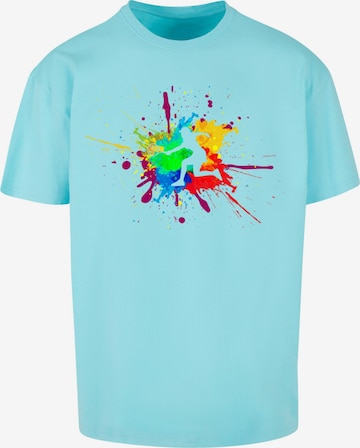Merchcode T-Shirt 'Color Splash Player' in Blau: Vorderseite