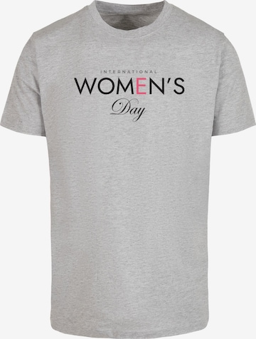Merchcode Shirt 'WD - International Women's Day' in Grijs: voorkant