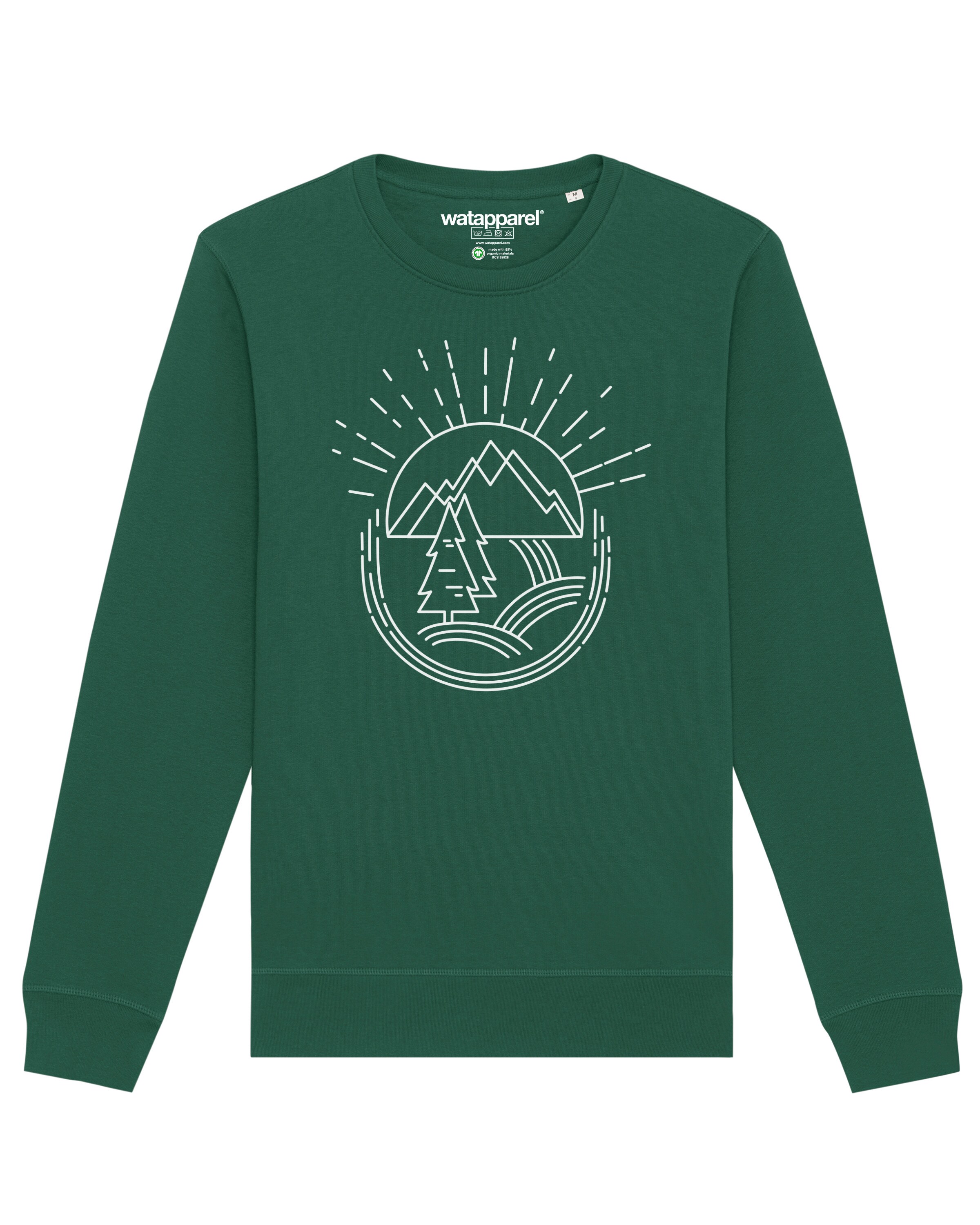 Watapparel Sweatshirt 'Natur ist schön' in Grün: Vorderseite