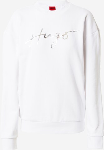 HUGO Sweatshirt 'Easy Crew' i vit: framsida