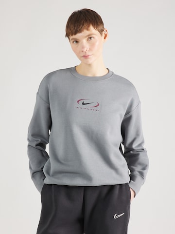 Nike Sportswear Sweatshirt 'Swoosh' in Grey: front