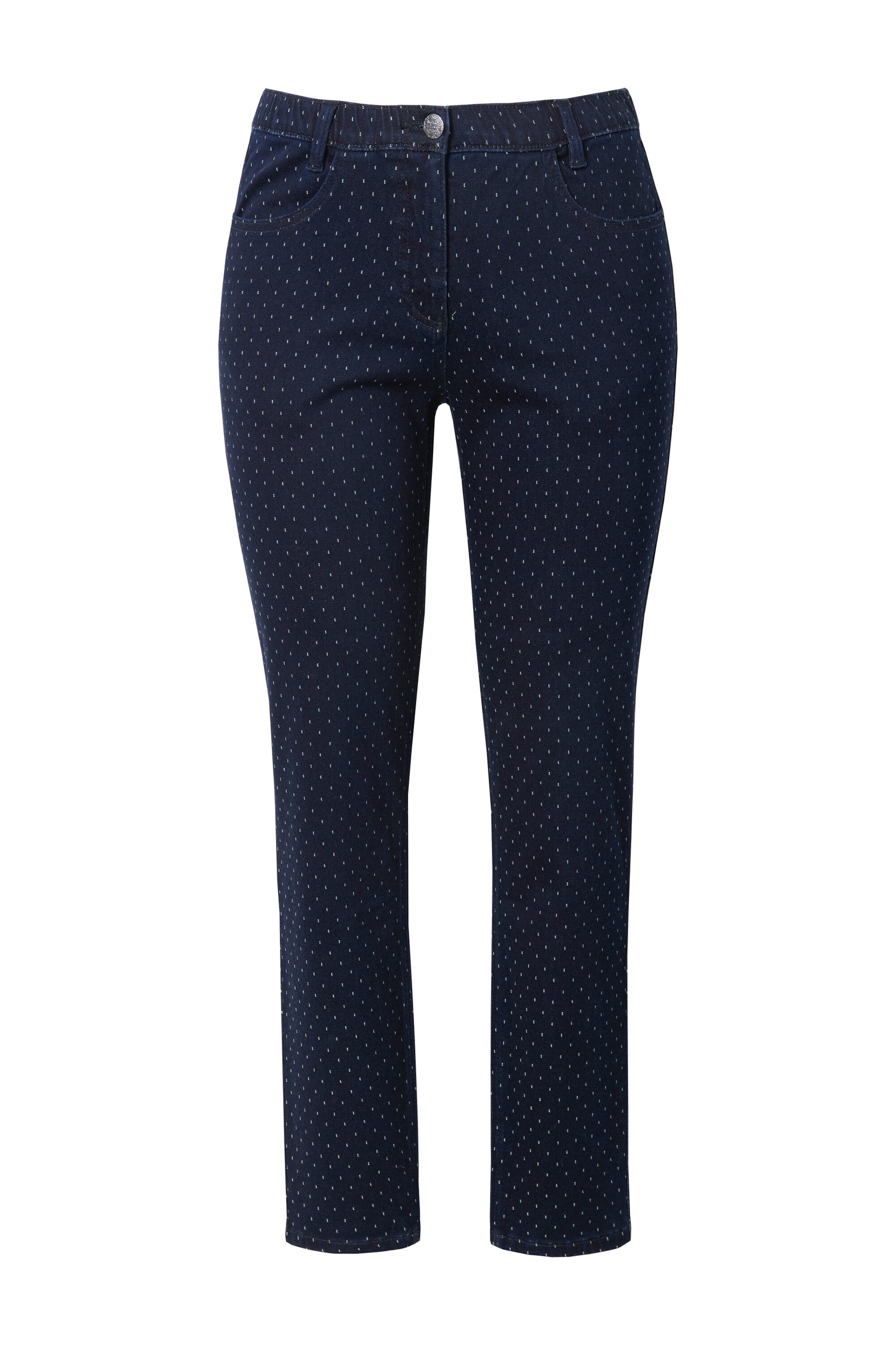 Ulla Popken Slimfit Jeans in Blauw: voorkant