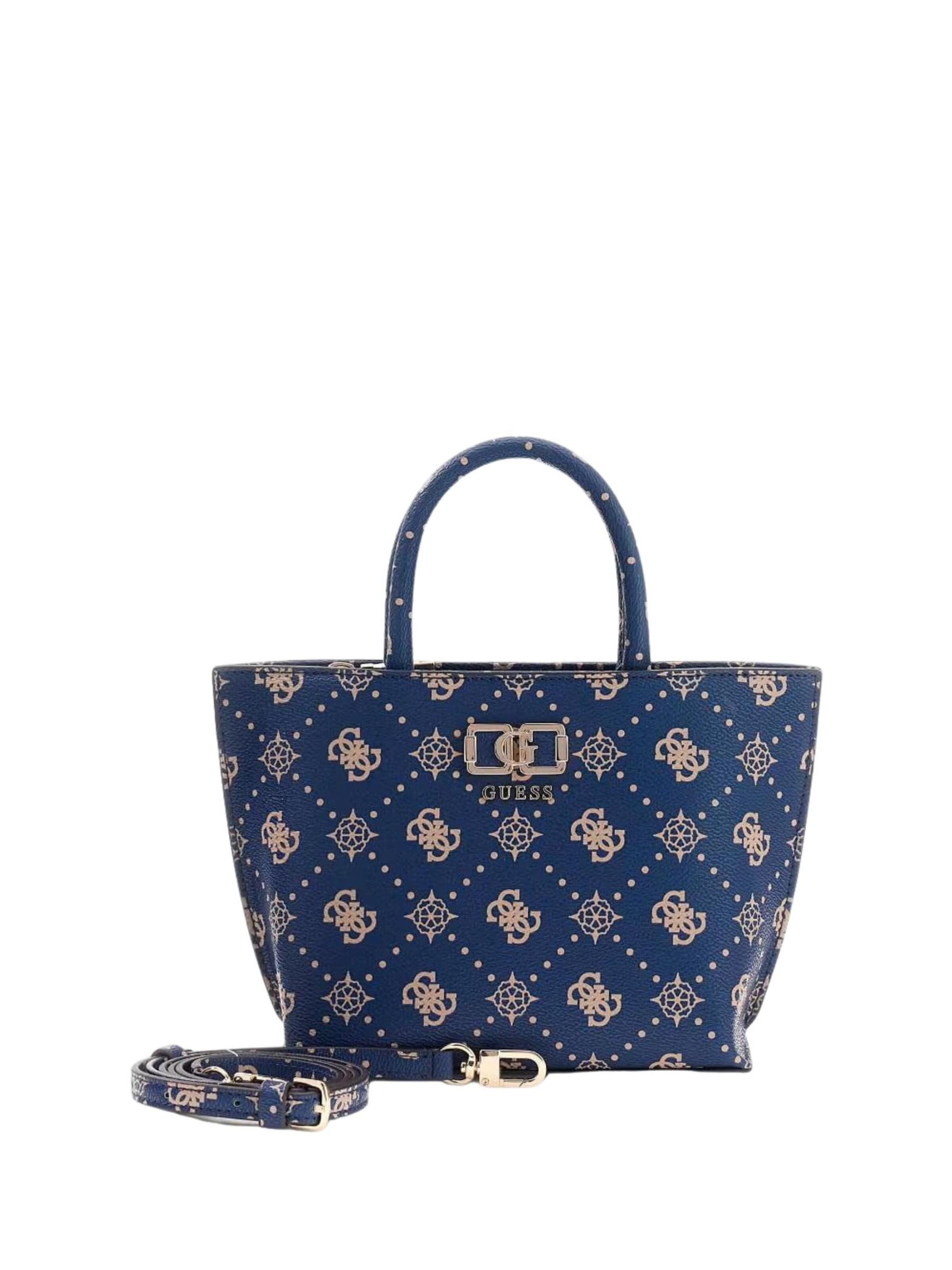GUESS - Mala de ombro 'Guess Sac Bandoulière Emelie Logo 2 Comp S Navy Logo GP992875' em azul: frente