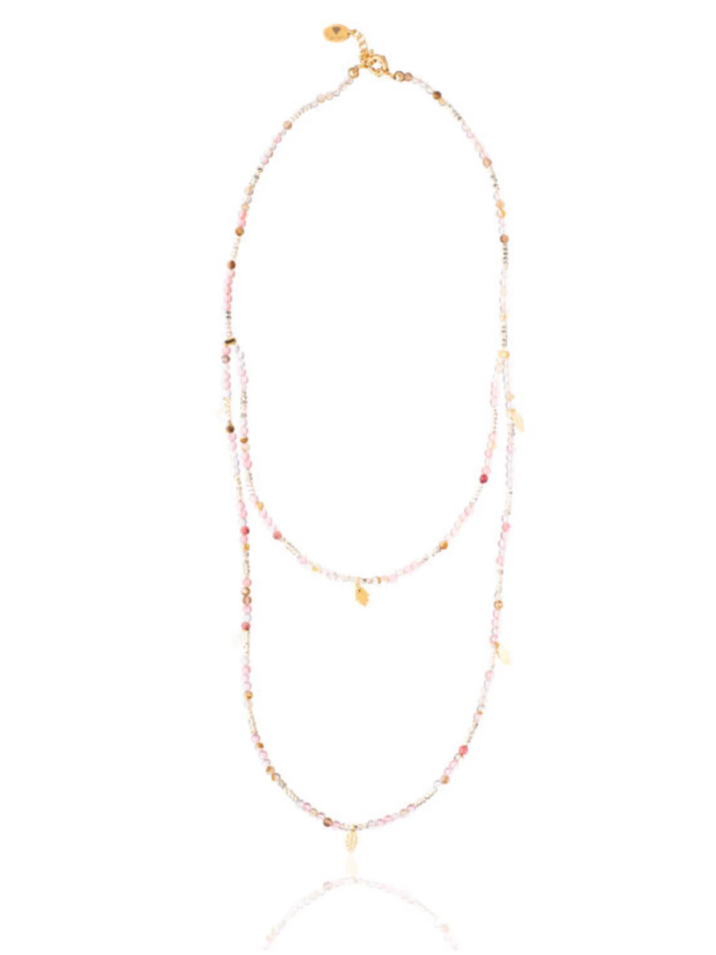 THE GEM STORIES JEWELRY - Cadena 'Coral Necklace' en rosa: frente