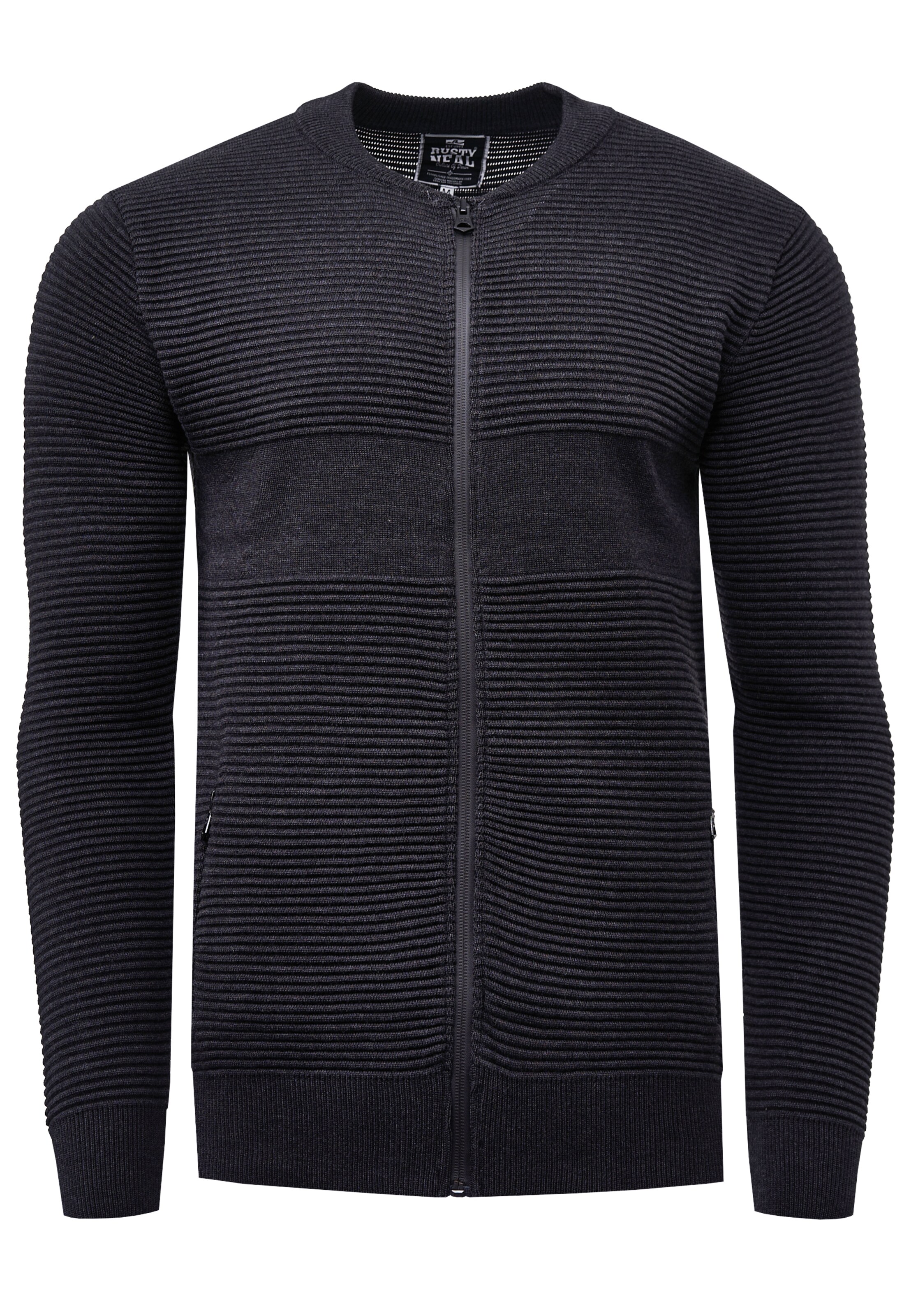 Rusty Neal Strickjacke in Grau: Vorderseite