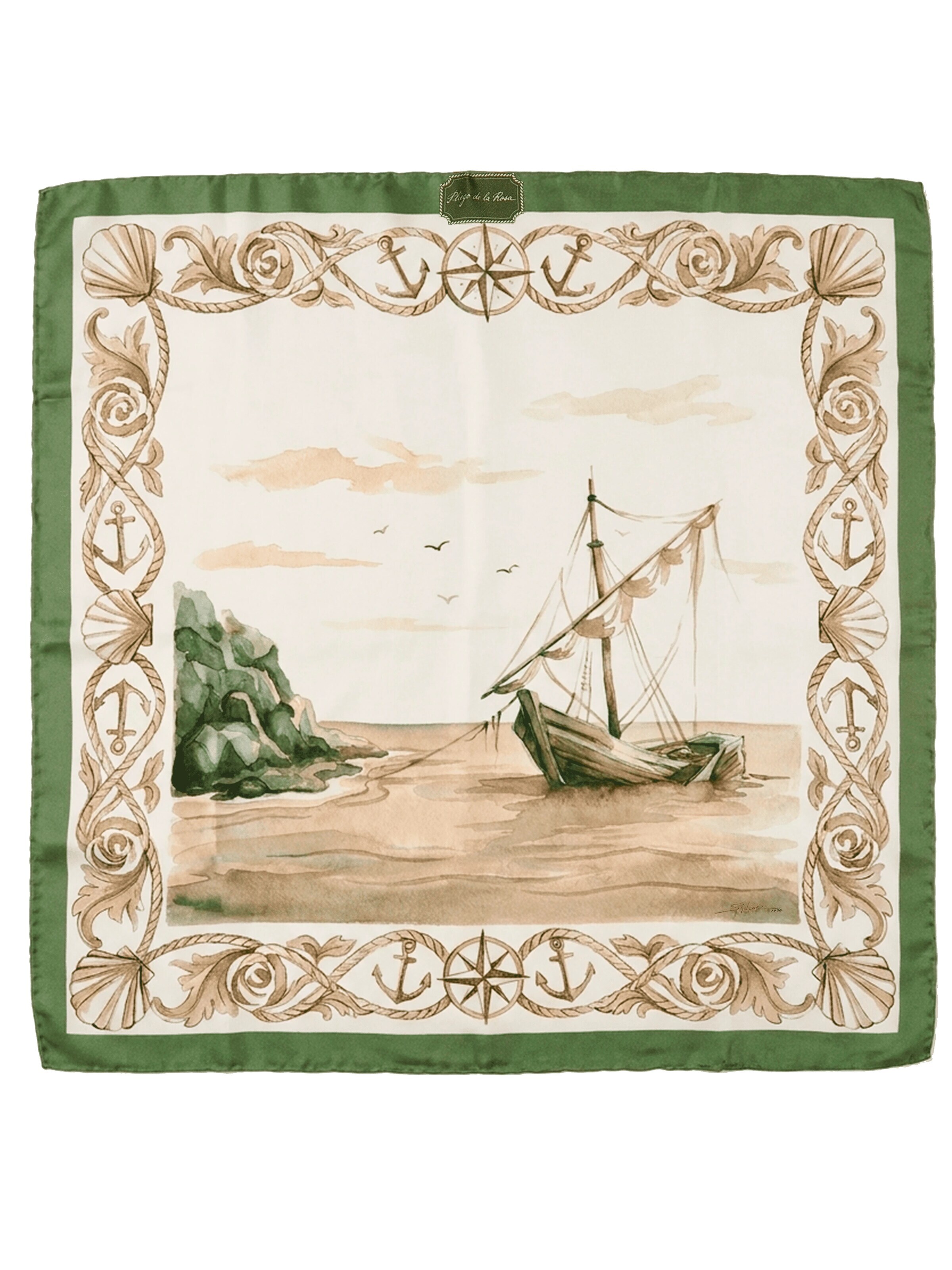 PLIEGO DE LA ROSA Beach towel 'ARCHIVE 1996' in Green: front