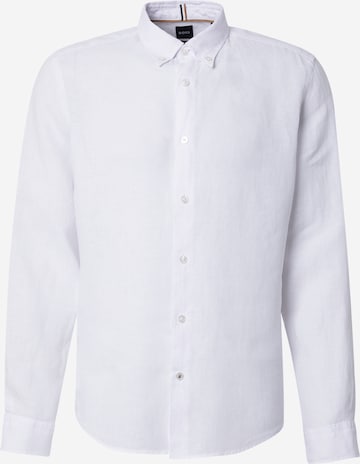 BOSS - Ajuste regular Camisa 'LIAM' en blanco: frente