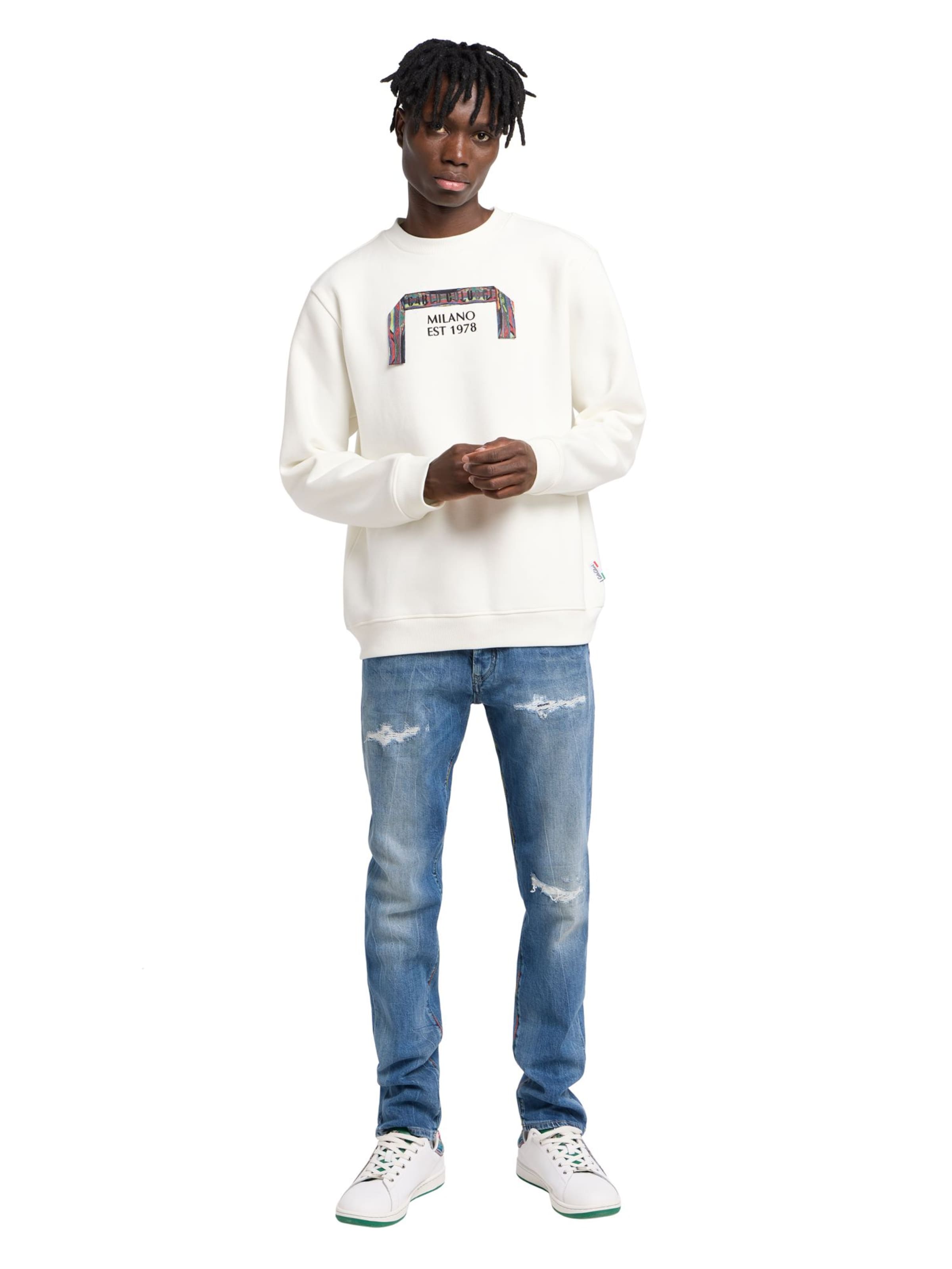 Carlo Colucci Sweatshirt 'Erba' in Wit