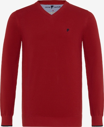 DENIM CULTURE Sweter 'Romario' w kolorze czerwony: przód