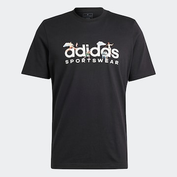 ADIDAS SPORTSWEAR Тениска в черно: отпред