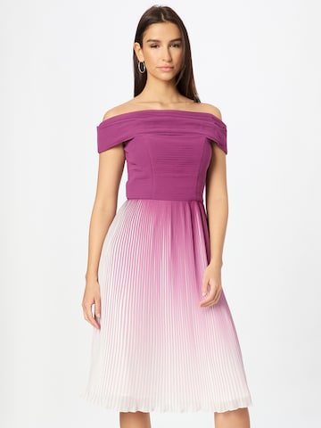 Chi Chi London Cocktail Dress 'Bardot' in Purple: front