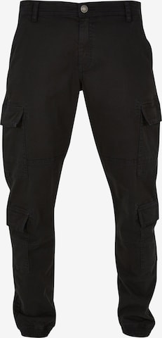 Urban Classics Tapered Cargohose in Schwarz: Vorderseite