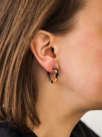 Fräulein Wunder Earrings 'Acetat Anni' in Brown: front