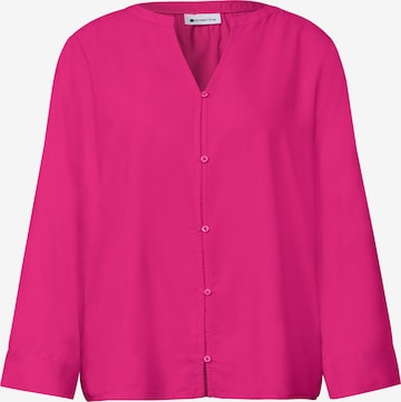 STREET ONE 3/4-Arm Bluse mit Split Neck in Pink: Vorderseite