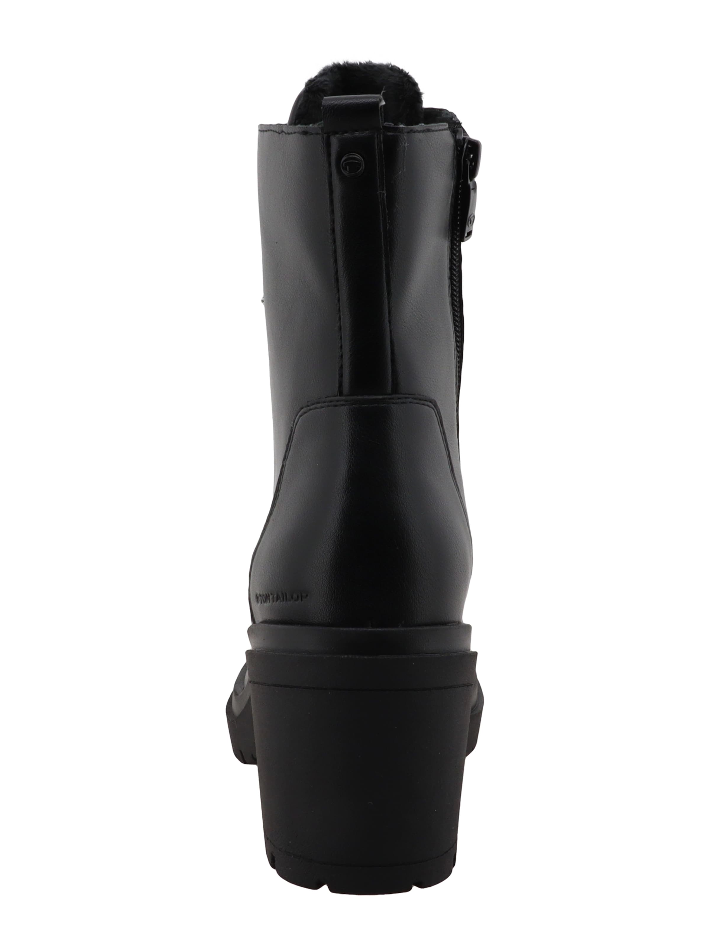TOM TAILOR - Bota com atacadores em preto