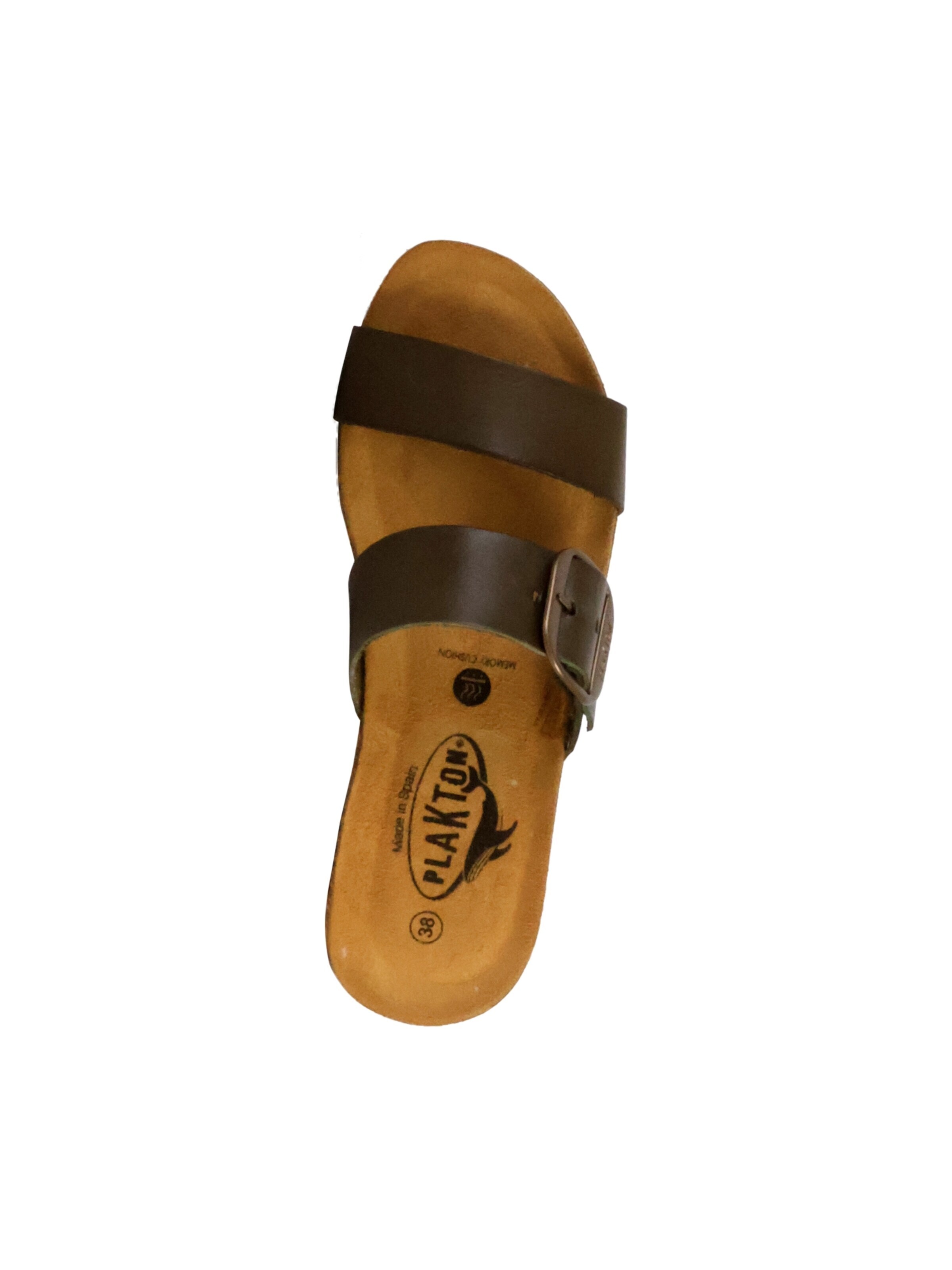 Mule 'So Rock Keilabsatz-Pantoletten aus Leder' Plakton en vert