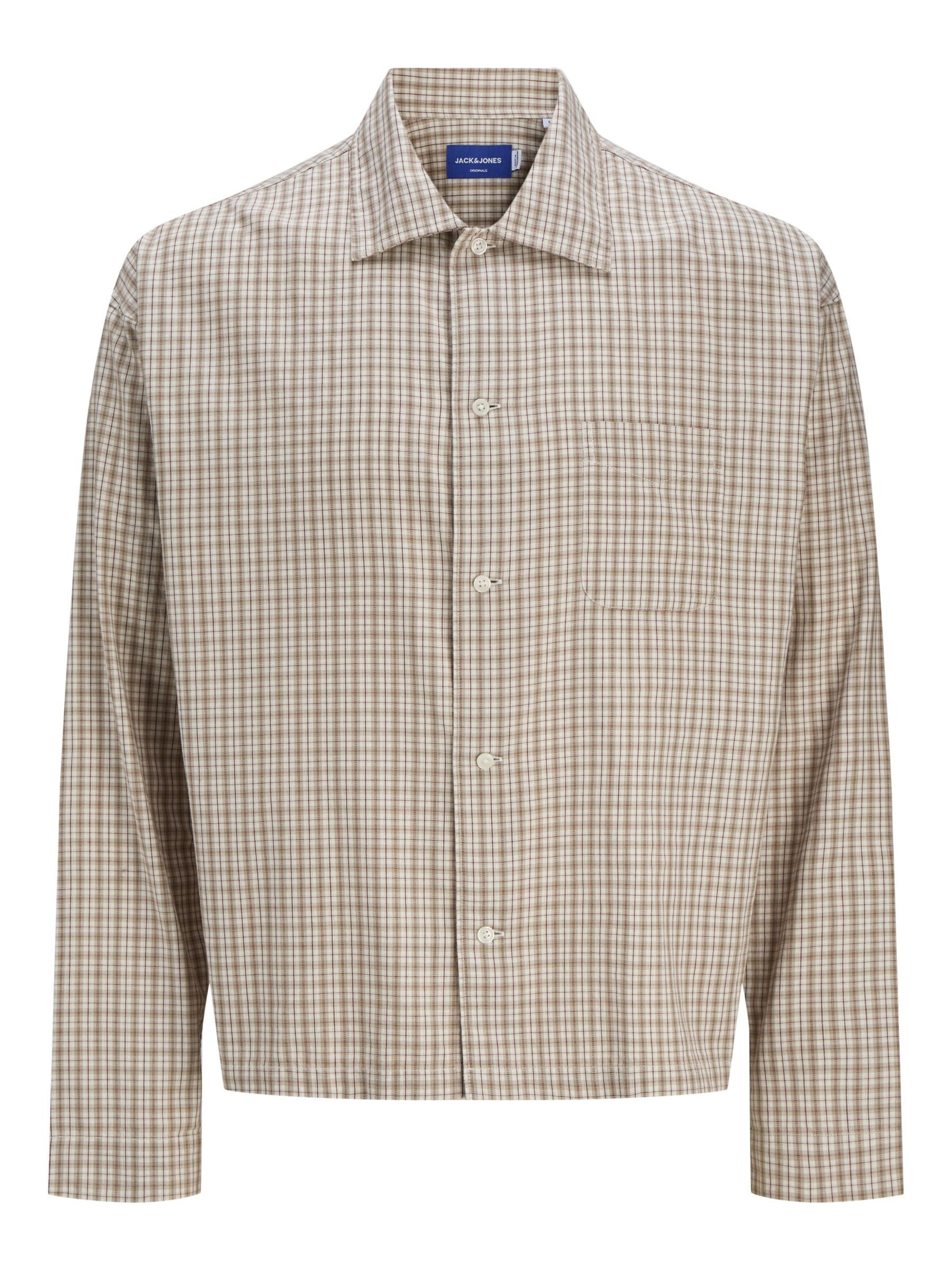 JACK & JONES Comfort Fit Hemd 'JORAUSTIN' in Beige: Vorderseite