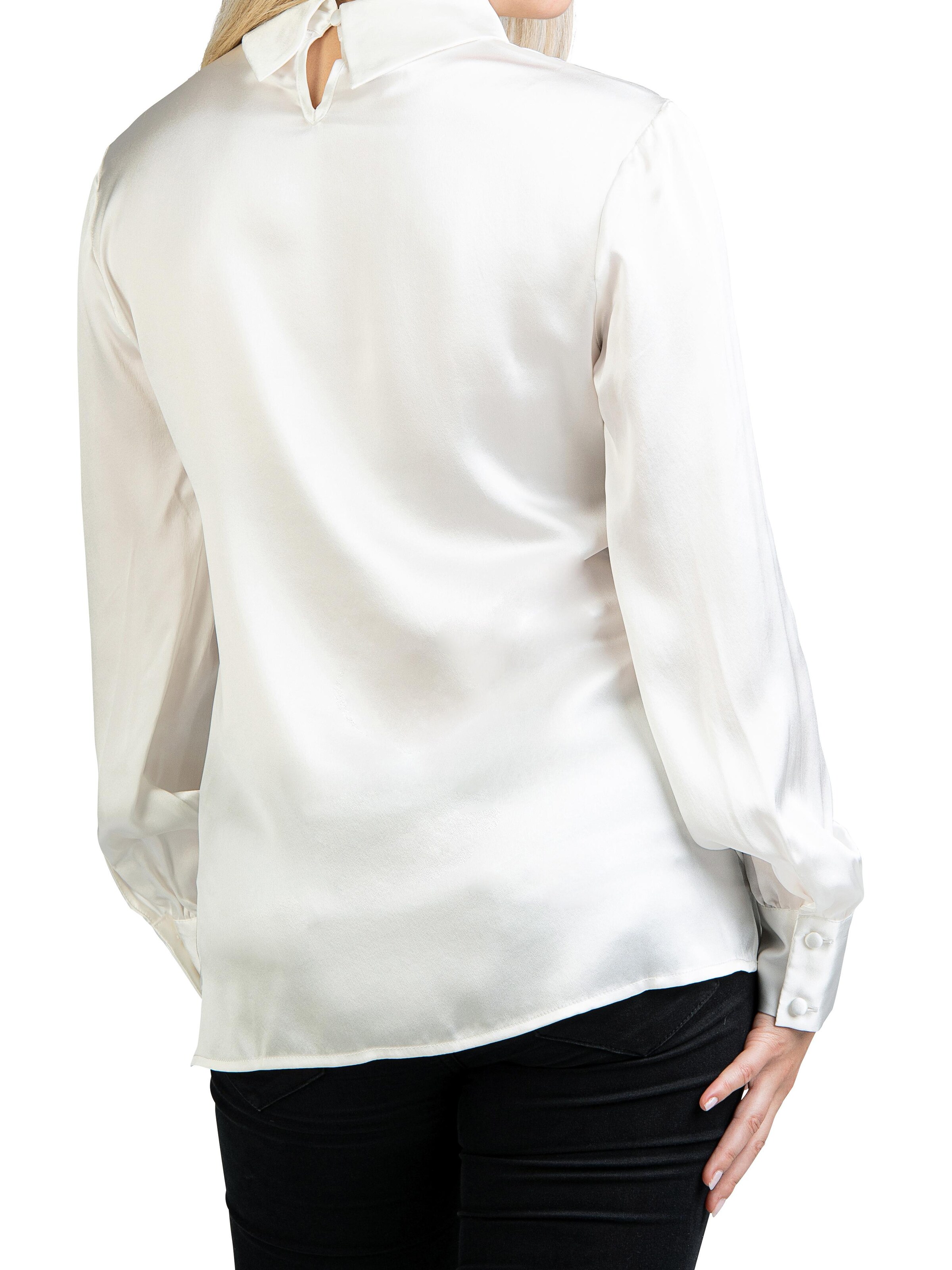 Posh Gear Bluse 'Seidenbluse Satinoseta'‌‌‌‌‌‌‌‌‌ in Weiß