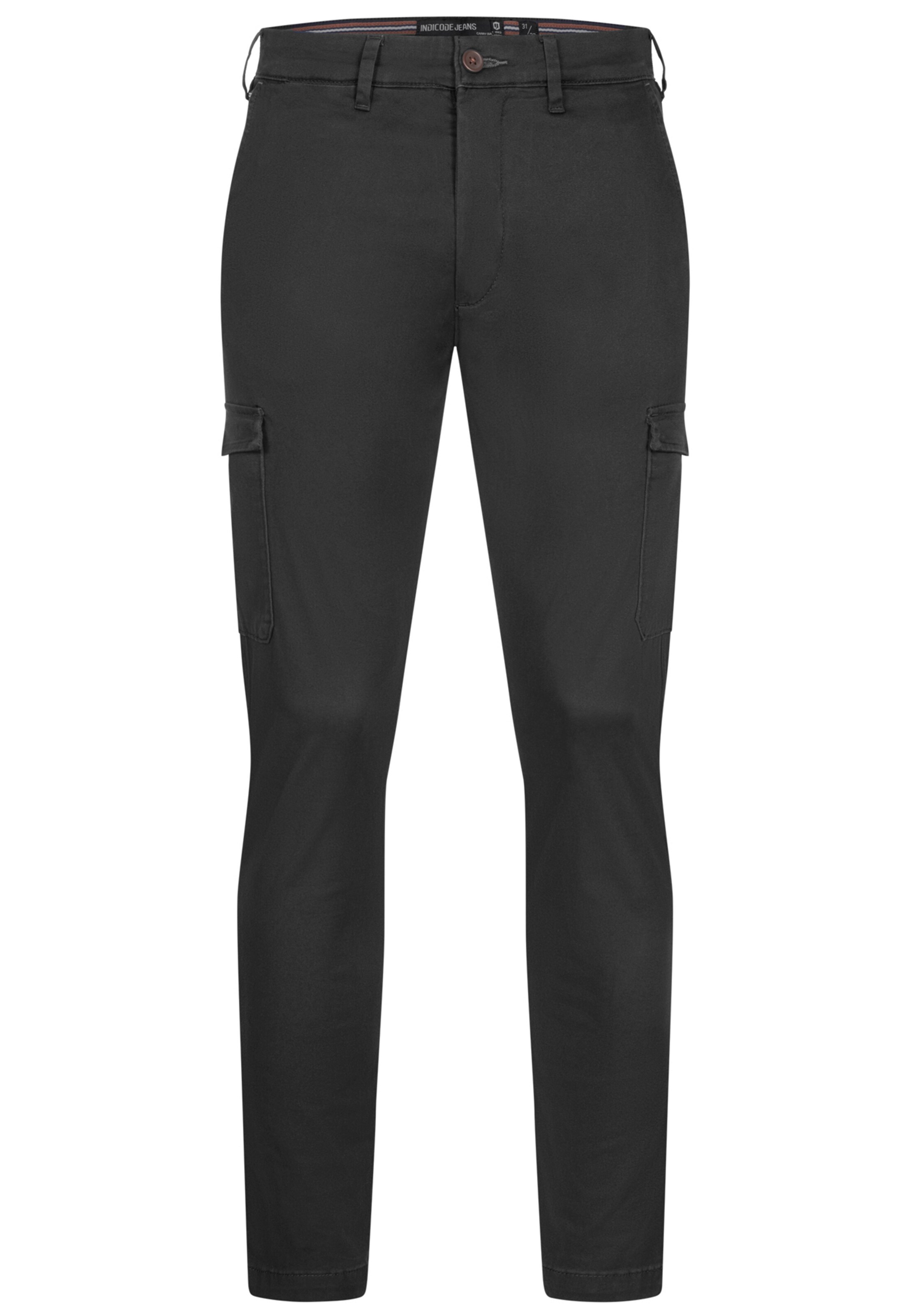 INDICODE JEANS Cargobroek ' Walmie ' in Zwart: voorkant