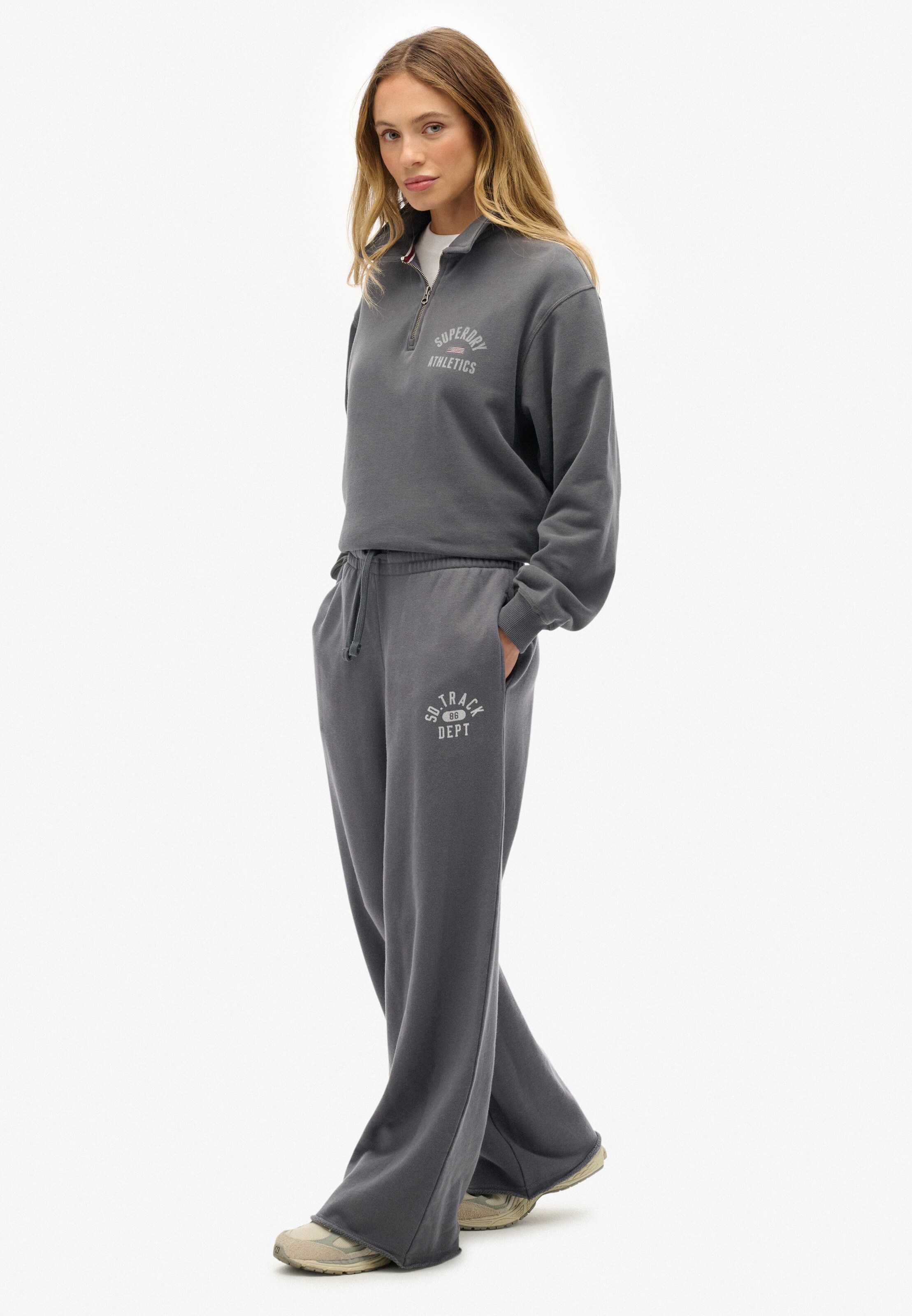 Wide Leg Pantalon Superdry & Co en gris