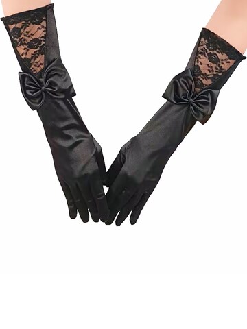Dirndline Fingerhandschuhe 'Burlesque-Handschuhe mit Schleife'‌ in Schwarz