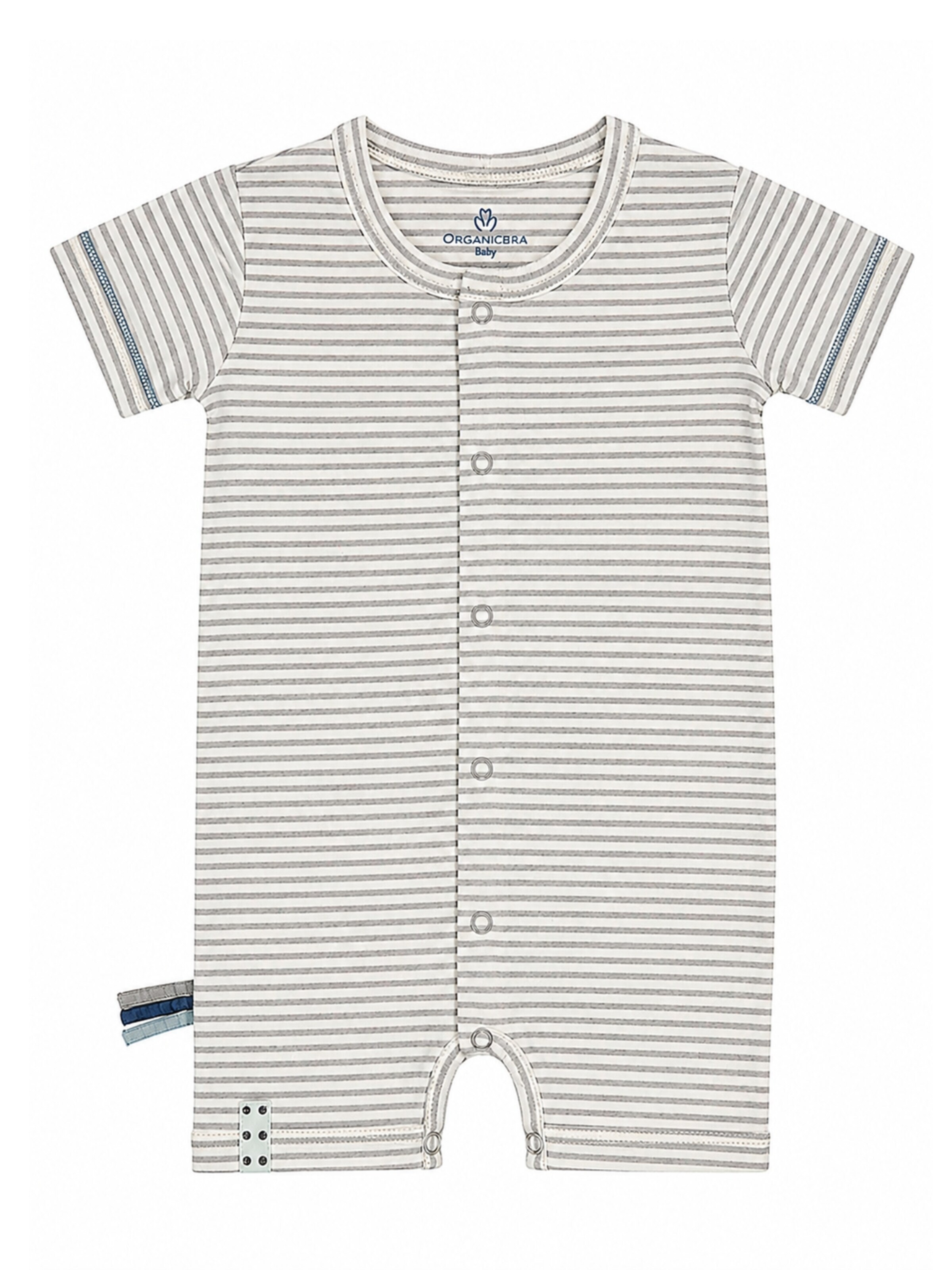 OrganicEra Romper/Bodysuit 'OrganicEra Organic Baby Romper,Striped' in Grey: front