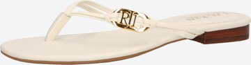 Lauren Ralph Lauren - Sandalias de dedo 'EMALIA' en blanco: frente