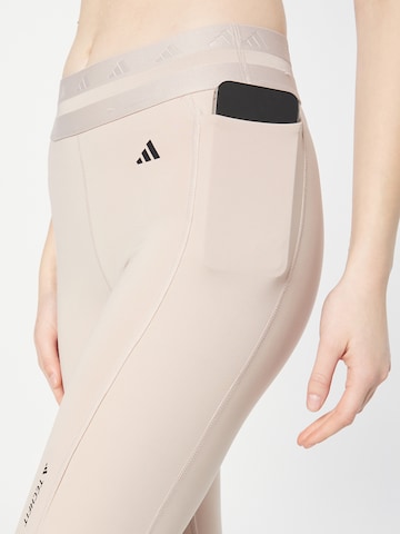 ADIDAS PERFORMANCE Skinny Sporthose 'Techfit Hyperglam' in Grau