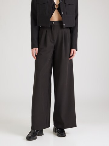 Wide Leg Pantalon à pince 'ANDREE TAILOR' GUESS en noir : devant