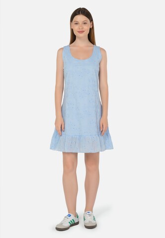 FRESHLIONS Jurk 'Avery' in Blauw: voorkant