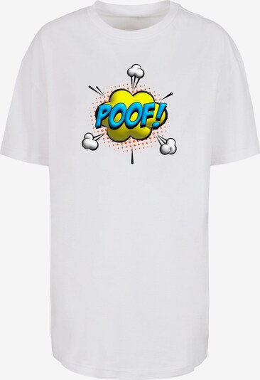 Merchcode T-shirt oversize 'Poof Comic' en azur / jaune / noir / blanc, Vue avec produit