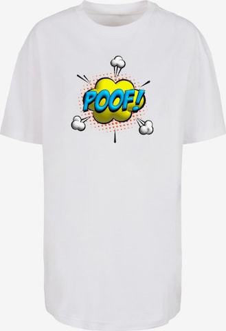 Merchcode Oversized Shirt 'Poof Comic' in White: front