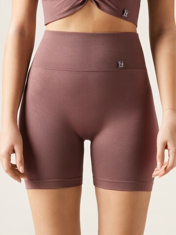 CALZEDONIA Skinny Shorts in Braun: Vorderseite