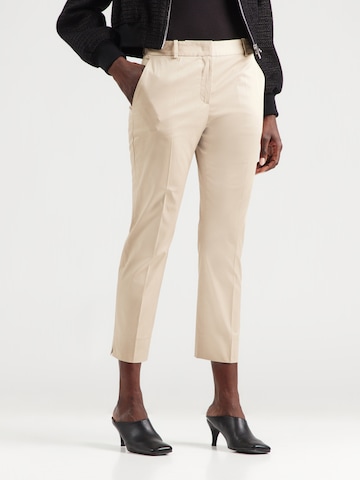 BOSS Дънки Tapered Leg Панталон с ръб 'Tapria-2' в бежово: отпред