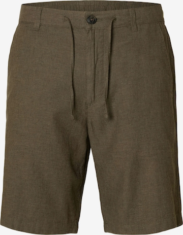 Pantalon 'SLHBRODY' SELECTED en vert : devant