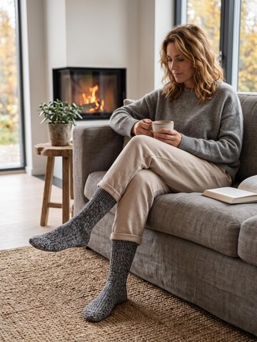 sockenkauf24 Sokken 'Norweger Wollsocken' in Grijs