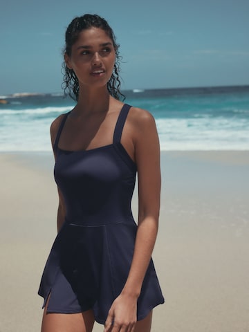 Next Bustier Badeanzugkleid in Blau