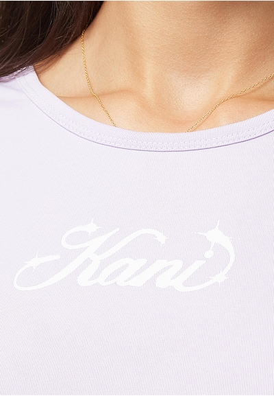 Karl Kani T-shirt en violet pastel / blanc, Vue avec produit